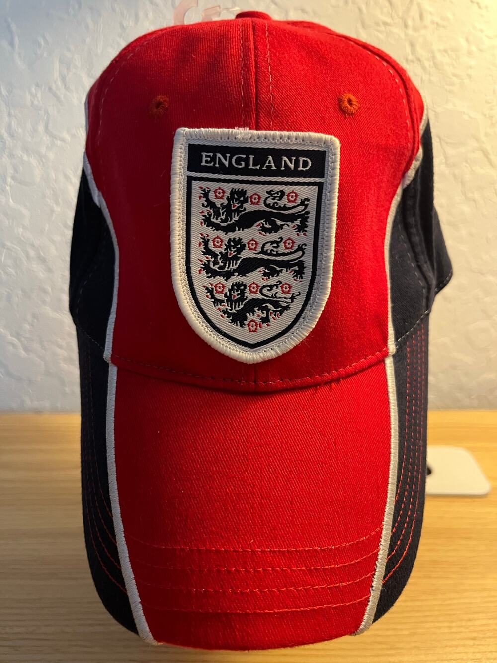 Admiral England Three Lion Soccer Football Cap Red Black Adjustable Y2K Vintage